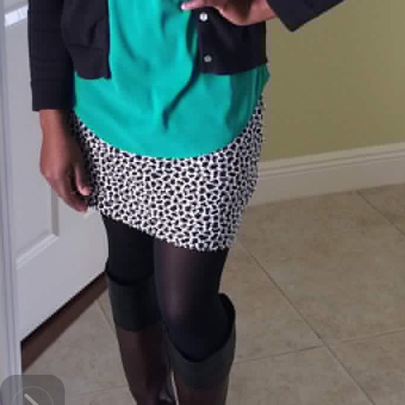 Express Black & White animal print mini skirt S/P. - Picture 1 of 5